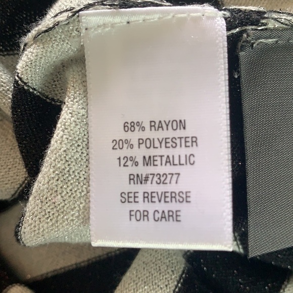 Dana Buchman black/white sparkly striped knitted sweater size XS - Picture 7 of 10